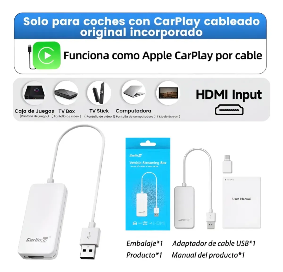 Carlinkit CPC200-HD2CP — Adaptador USB a HDMI con CarPlay — imagen 6
