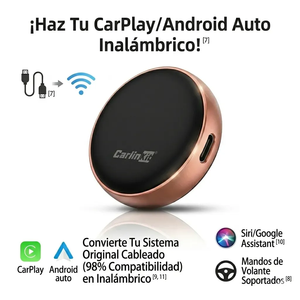 Carlinkit Mini Ultra3 — Dongle USB CarPlay + Android Auto Inalámbrico — imagen 3