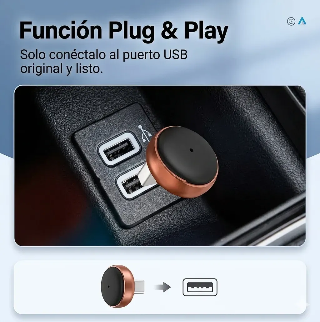 Carlinkit Mini Ultra3 — Dongle USB CarPlay + Android Auto Inalámbrico — imagen 4