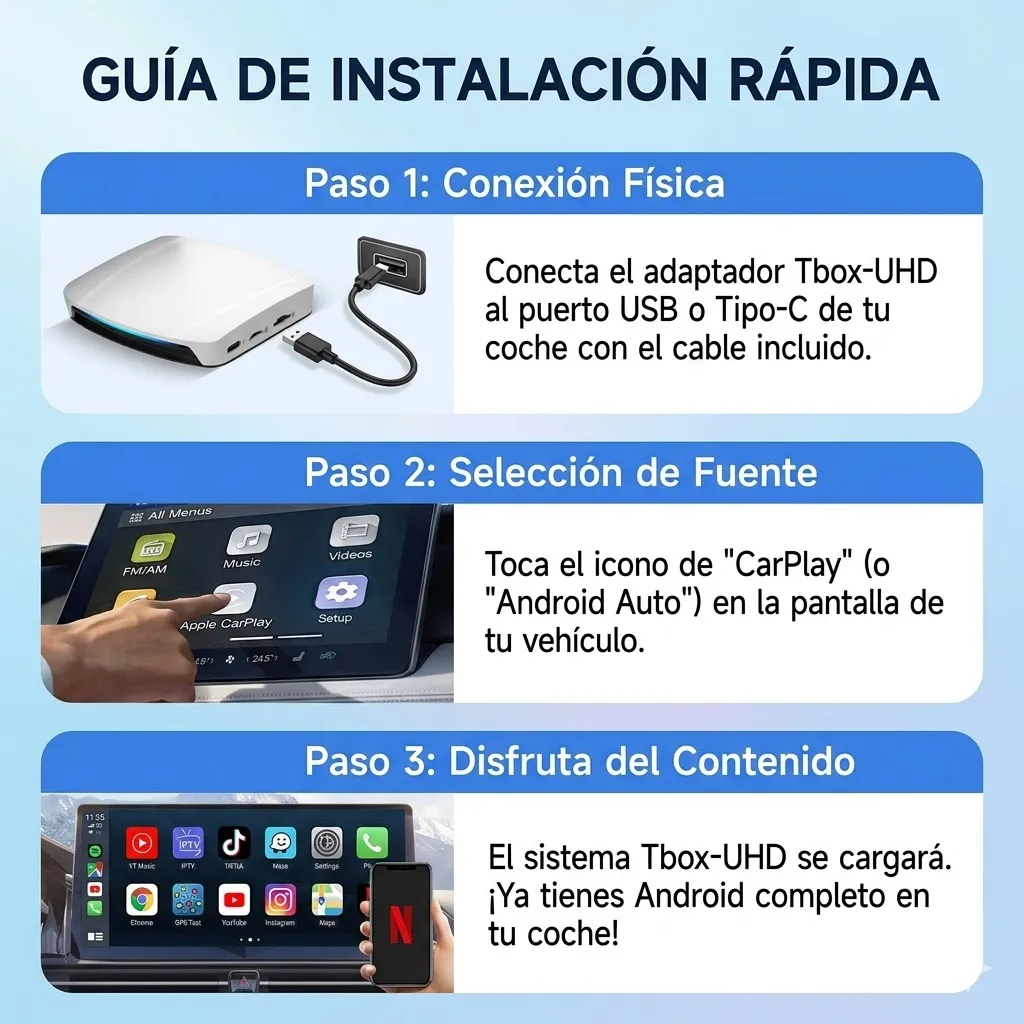 Carlinkit Tbox UHD — AI Box Android CarPlay + Android Auto | 4GB + 64GB — imagen 4