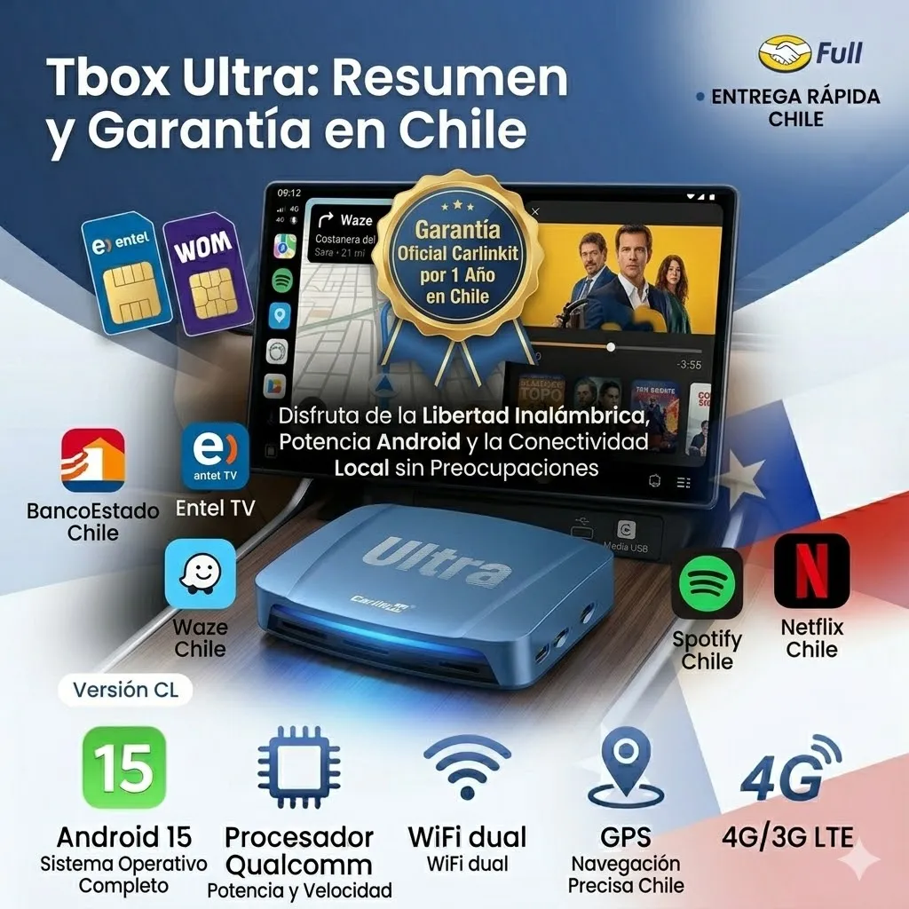 Carlinkit Tbox Ultra — CarPlay + Android Auto Inalámbrico Android 15 | 1 DIN — imagen 4