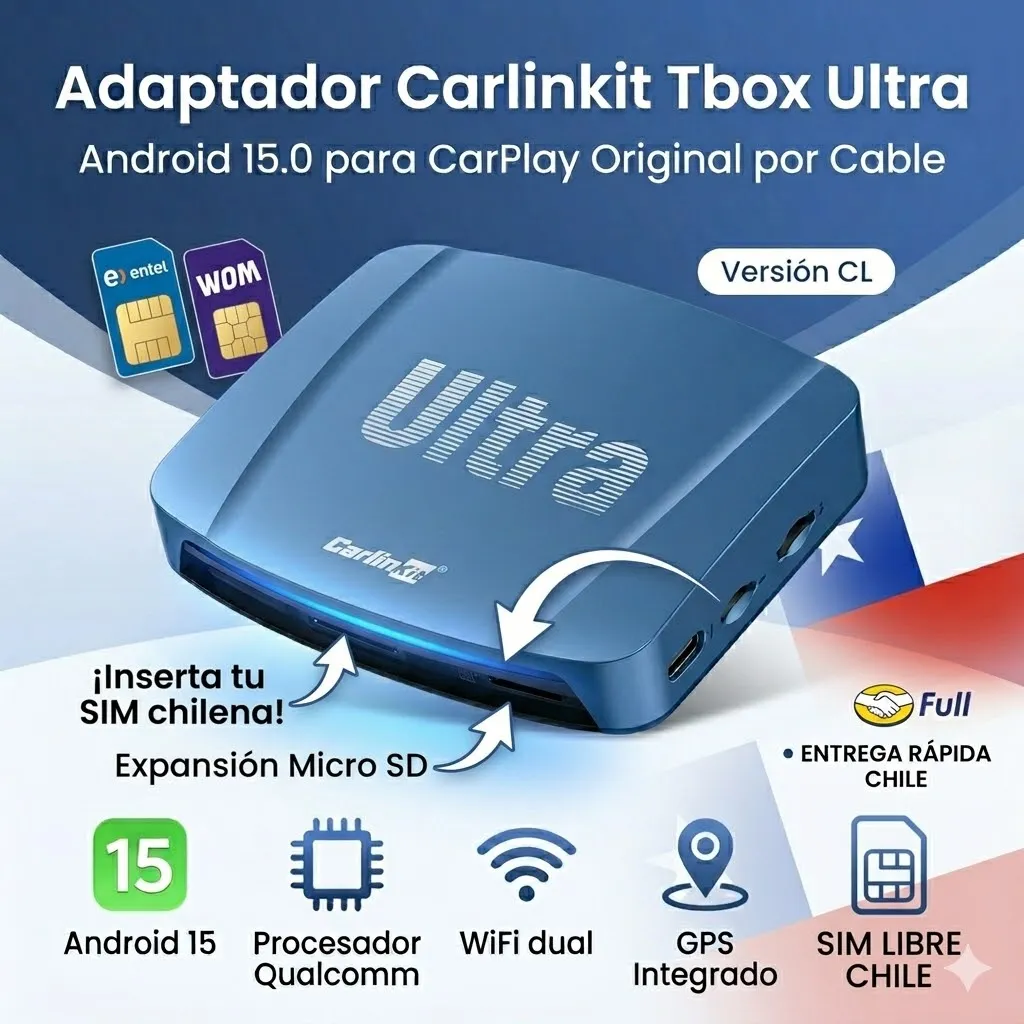 Carlinkit Tbox Ultra — CarPlay + Android Auto Inalámbrico Android 15 | 1 DIN — imagen 7